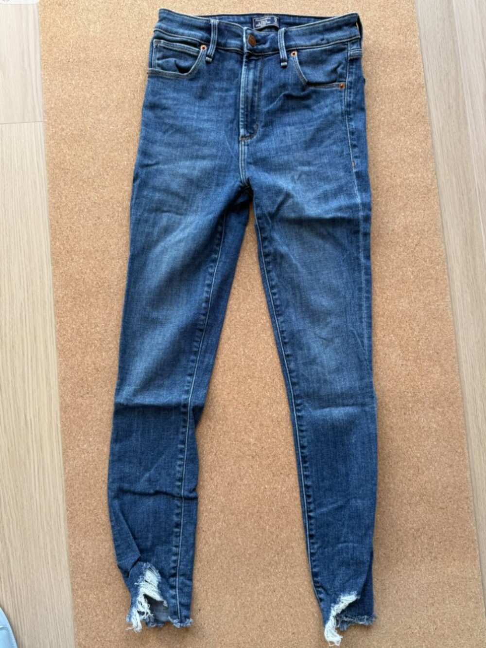 Abercrombie Medium Dark Wash High Rise Ankle Jeans